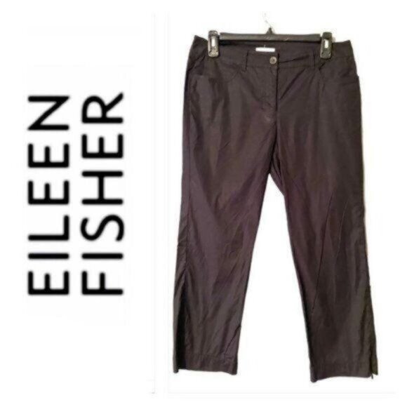 Eileen Fisher Women Cotton Cropped Pants X-Small Capris Beachy Zippers Classy - Picture 1 of 8